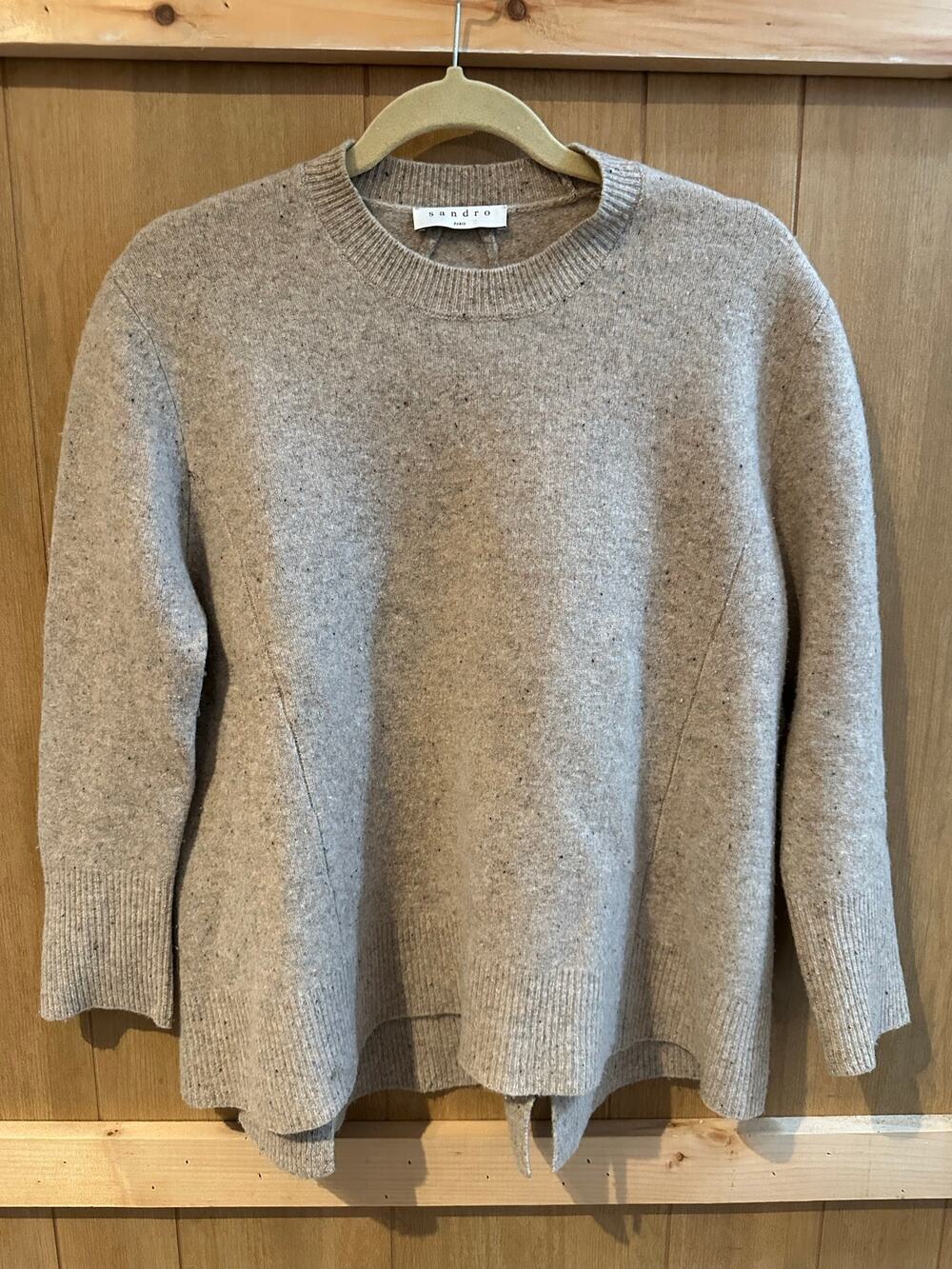 Sandro Paris - oversized Wool Sweater / size S / wheat color
